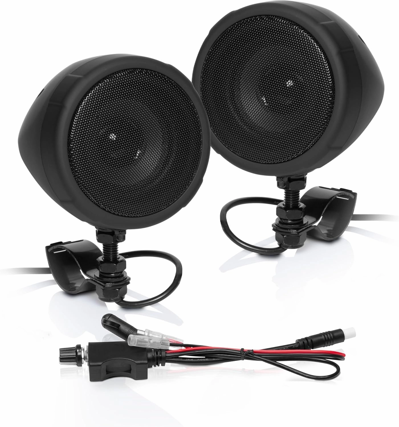 BOSS Audio Systems MCBK425BA 3 Inch Motorcycle Speakers – Built-in Bluetooth Amplifier, Weatherproof, Volume Control, ATV UTV Compatible