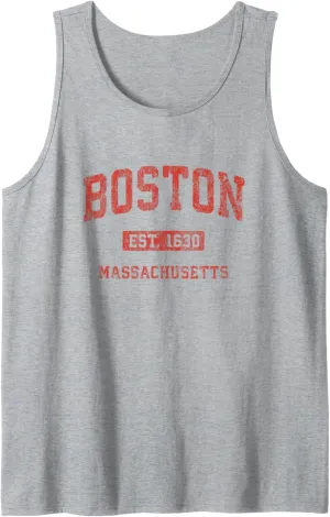 Boston Massachusetts MA Vintage Athletic Sports Design Tank Top