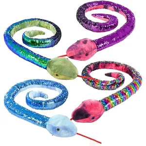 Bottles N Bags 67 inch Sequin Snake Set Large Stuffed Animal Soft Plush Toy 67 inches Multicolored plush-snake-toy