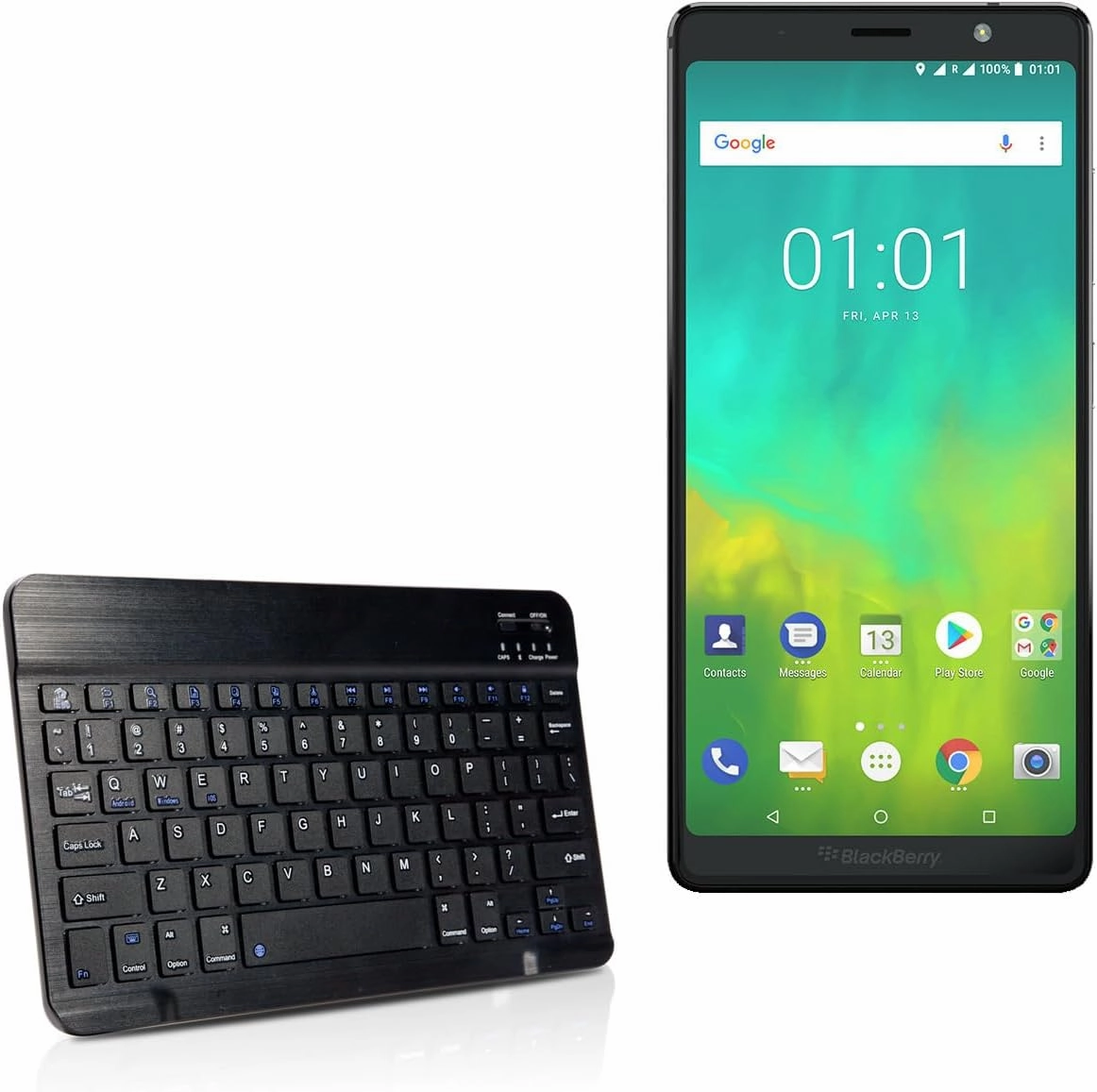 BoxWave Keyboard Compatible with BlackBerry Evolve - SlimKeys Bluetooth Keyboard, Portable Thin with Chiclet-Style Keys - Jet Black