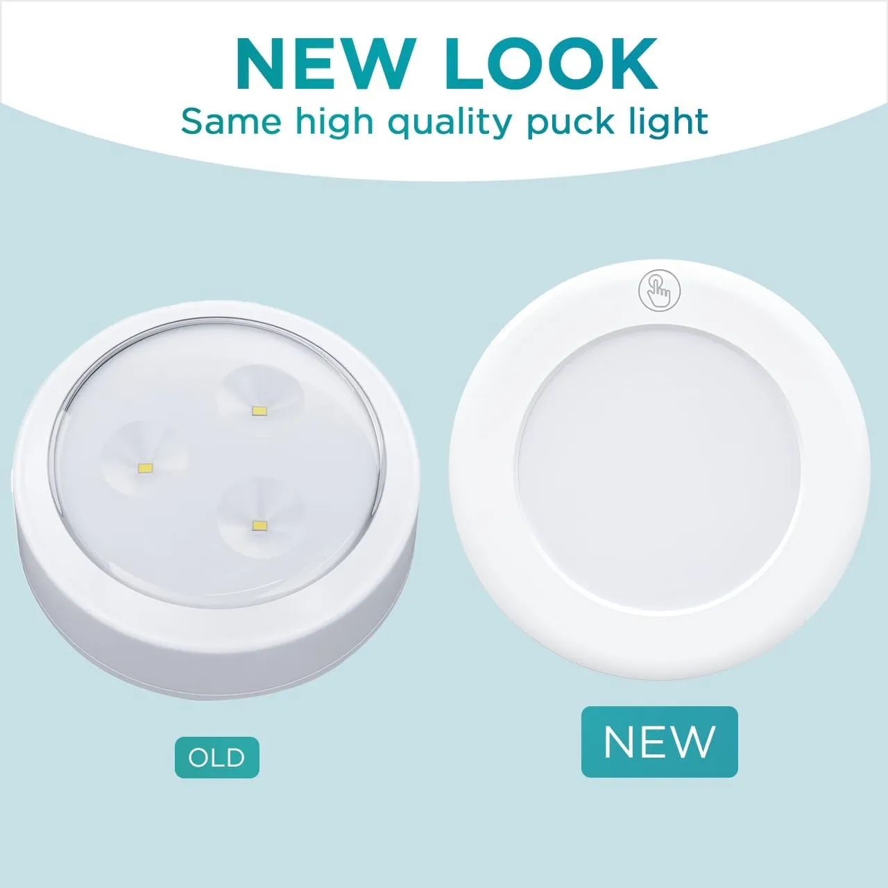 Brilliant Evolution Wireless LED Puck Light 3 Pack | Works With Remote Control | Under Cabinet , Closet Light | Battery Powered | Under Counter Lighting | Stick On Lights