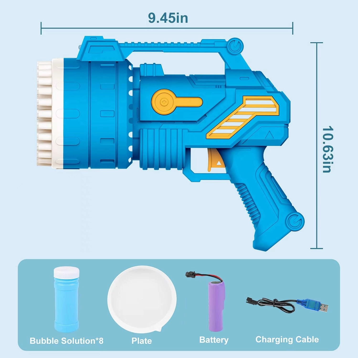 Bubble Gun,2-Pack 69 Holes Bubble Machine Gun with Light and 8 Bottles Bubbles Solution,Bubble Blower for Toddlers Summer Outdoor Toys Games Party Favors Gifts(Purple Blue)