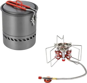 Bulin Camping Cooking Pot Heat Exchanger Outdoor Camp Pot 1.5 Liter Camping Gas Stove Burner 5800W