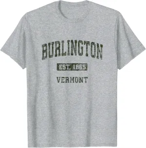 Burlington Vermont VT Vintage Athletic Sports Design T-Shirt
