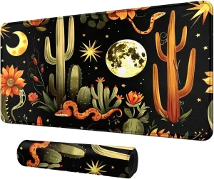 Cacti and Desert Eleme Card Mat for MTG & TCG Playmat Mouse Pad,23.6" x 13.8" Game Mat Trading Card Game Playmats Table Mat Perfect for Card Games Video Games Computer Office