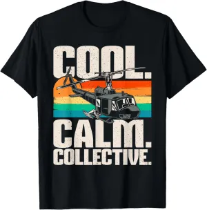 Calm Collective - Retro Helicopter Vintage Pilot Aviation T-Shirt