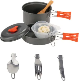 Camping Cooking Set 1 Set Portable Picnic Pot Pan Outdoor Cookware Kit Utensils Easy to Clean for Outdoor Activities