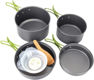 Camping Cookware Set for 2-3 People Picnic Cookware Kit Plates and Bowls