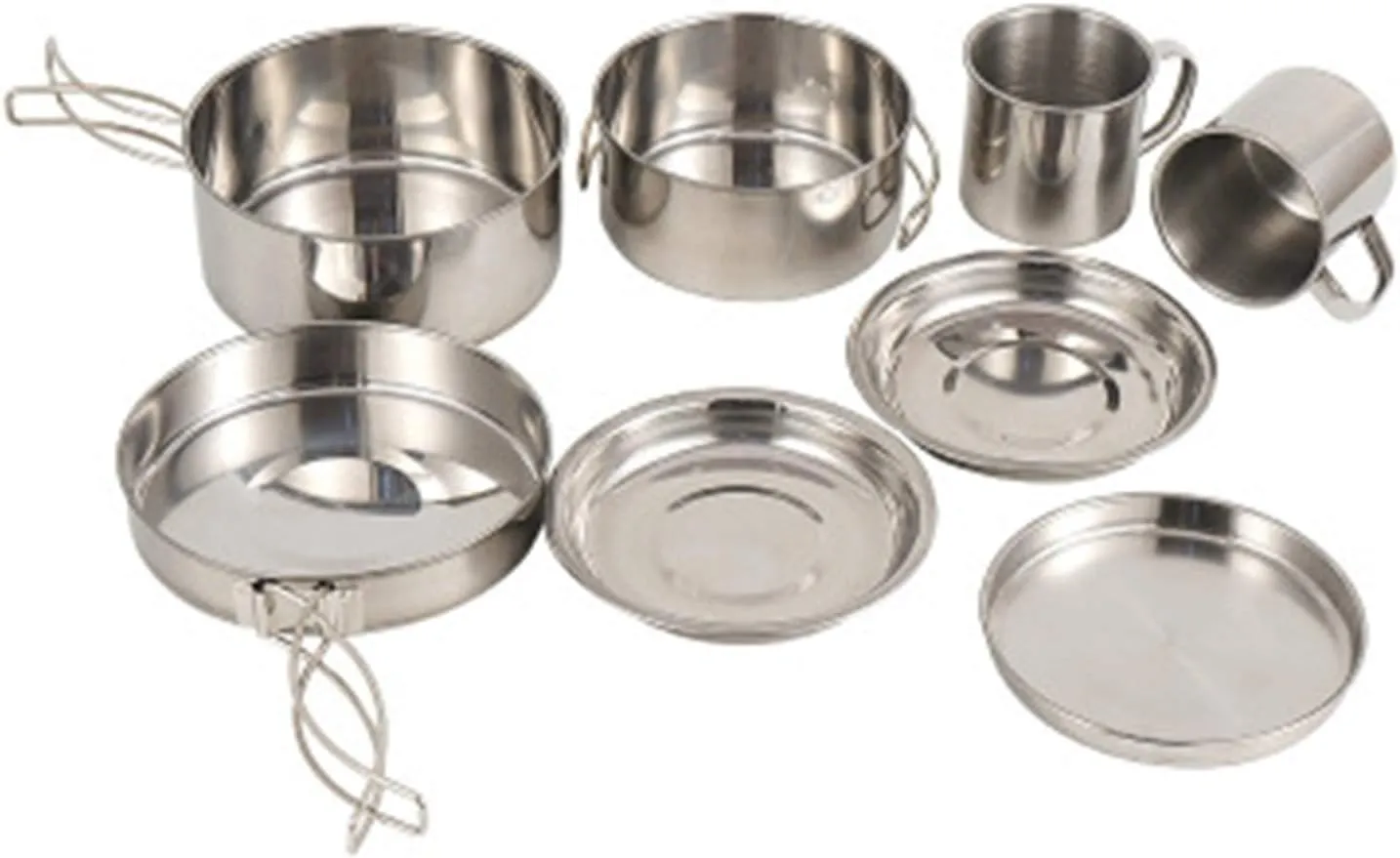 Camping Cookware Stainless Steel Camping Backpacking Cookware Kit Kit Camp Cooking Camping Cookware Picnic Camp Cooking Outdoor Camping Cookware (Color : Silver, Size : 5-6 people) (Silver 5)