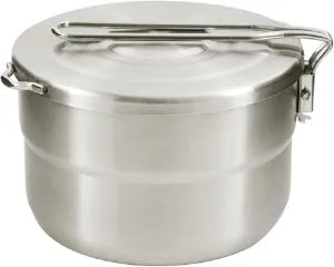 Camping Pan, Camping Pot 304 Stainless Steel 1.5L Cooking Outdoor Camping Pan Pot with Lid and Folding Handle Quick Heating Stable Portable Camping Cookware for Hunting