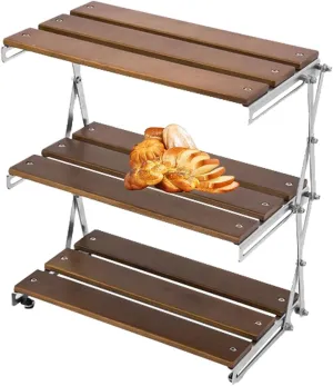 Camping Rack - Portable Camping Rack, Picnic Cooking Stand, Bbq Storage Organizer | Foldable 3 Layered Picnic Desk Display Organizer, Stable Camping Shelving Organizer Sturdy for Picnic Bbq Cooking