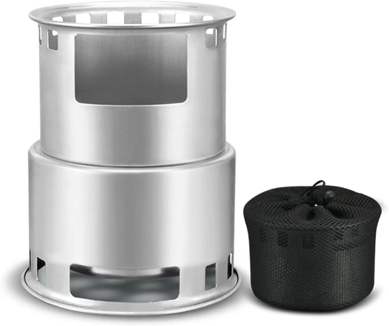 Camping Stove Portable Wood Burning Stoves Backpacking Survival Rocket Stove with Storage Bag-for Tents, Camping Heating and Cooking