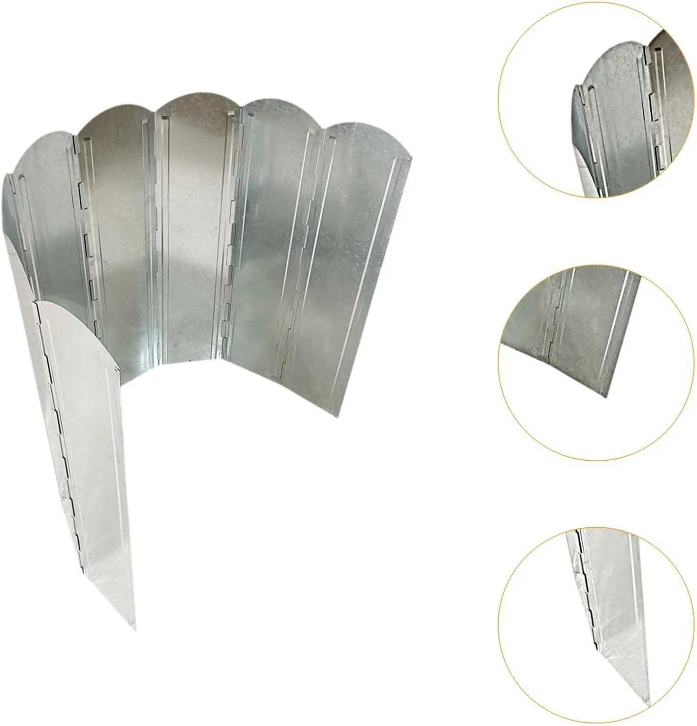 Camping Stove Windscreen, Folding Stove Wind Shield Grill Zinc Alloy Burner Wind Screen Blocker for Hiking, BBQ, Picnic