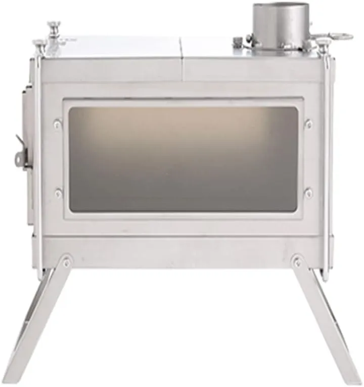 Camping Wood Burning Stove, Stainless Steel Compact Portable Tent Stove with Chimney Pipes for Backpacking Hiking Travel Outdoor Cooking Picnic BBQ