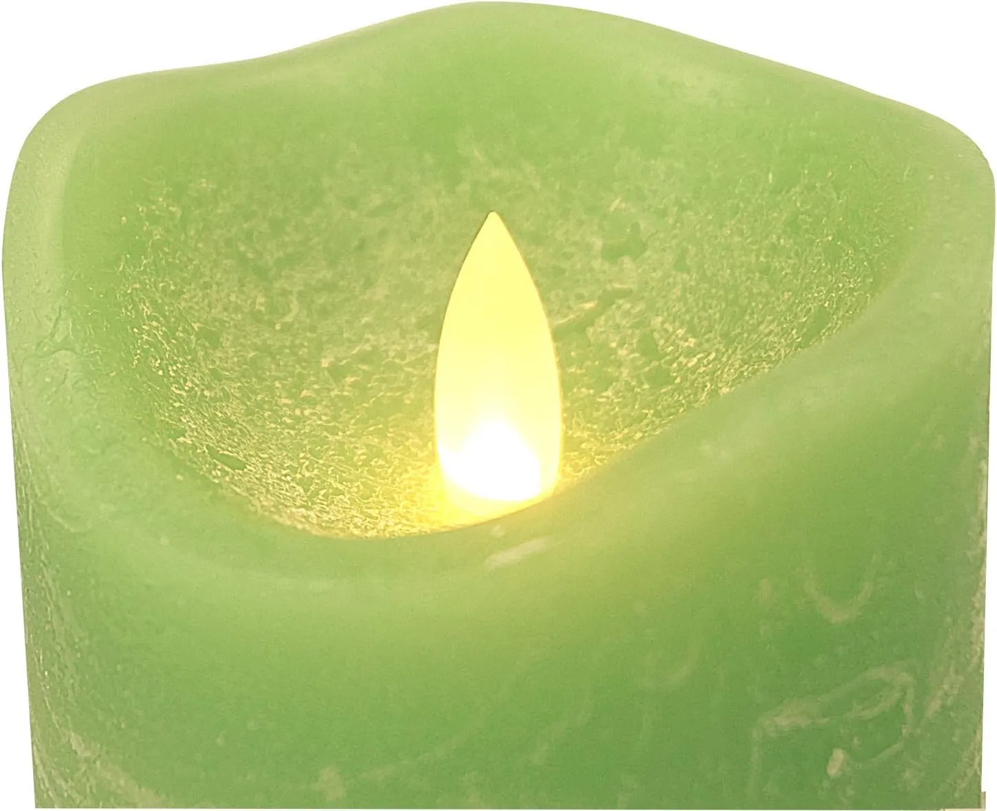 CANDLE CHOICE Battery Operated Flameless Candles with Timer Real Wax Realistic Flickering Electric LED Pillars Automatic Built-in Daily Cycle Timer 6-Hour on 18-Hour Off 3 Pack Rustic Texture Green