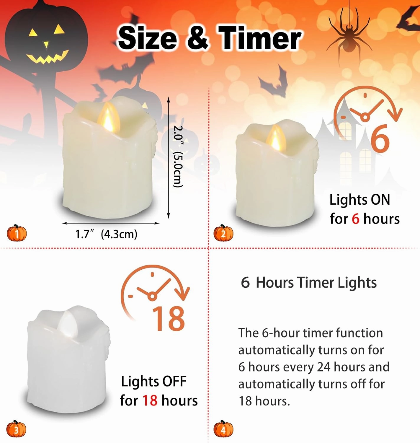 CANDLE IDEA 6 Battery Operated LED Votives with Remote Timer Small Unscented Flickering Flameless Electric Candles for Kitchen Home Decor Baptism Wedding Party Decorations Centerpieces Favors Gifts