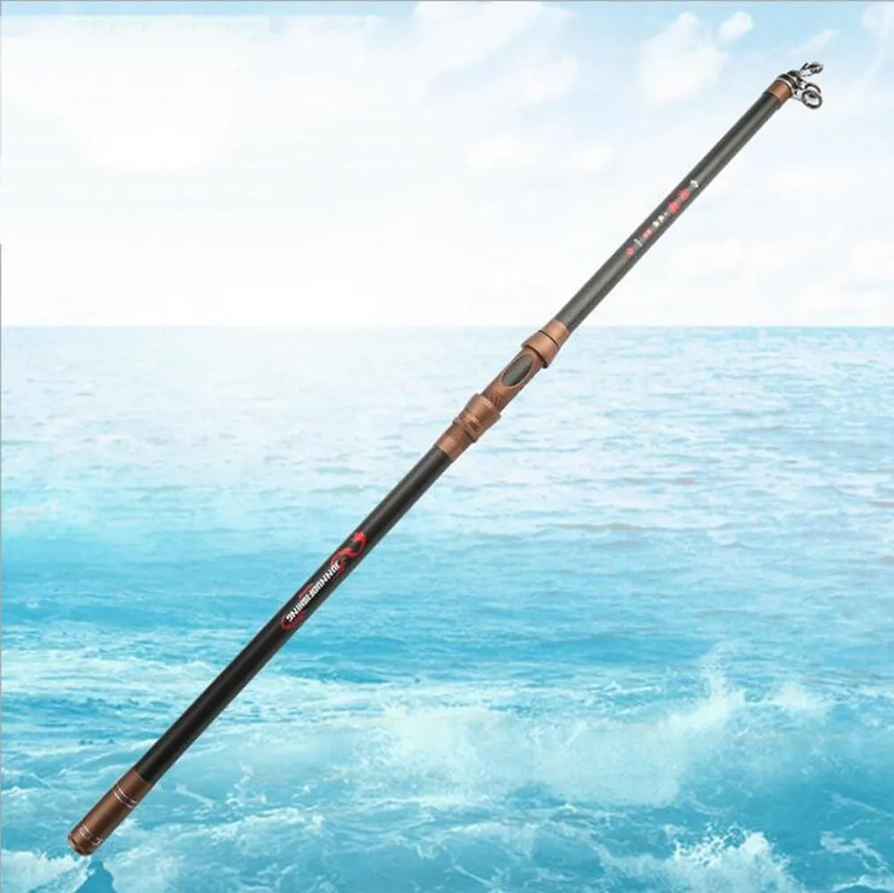 Carbon Super Hard Fishing Rod Telescopic Long Distance Black Rod Big Small Fish