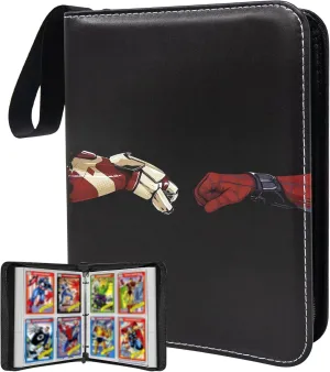 Card Binder for Cards,4 Pocket with 50 Sleeves up to 400 Cards,Waterproof Avengers Card Storage Bag for Boys,Games Cards Display Case