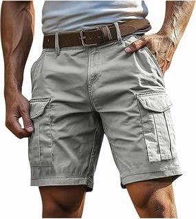 Cargo Shorts for Men 5 Inch Relaxed Fit Button-Fly Quick Dry Stretch Lightweight Tactical Wear Hiking with Multi Pockets