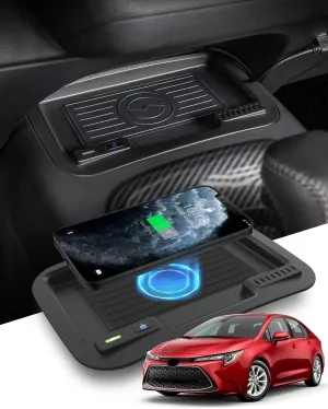 CarQiWireless Wireless Charger for Toyota Corolla 2024 2023 2022 2021 2020 Accessories,Automotive Center Control Organizer Wireless Charging Pad for 2020-2024 Toyota Corolla Accessories