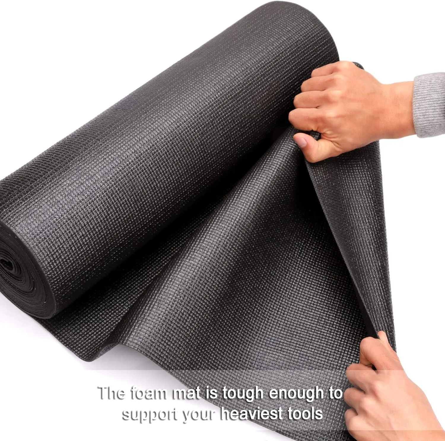 CASOMAN Professional Tool Box Liner and Drawer Liner 18 inch x 24 feet,Easy Cut Non-Slip Foam Rubber Toolbox Drawer Liner Mat - Adjustable Thick Cabinet Liners