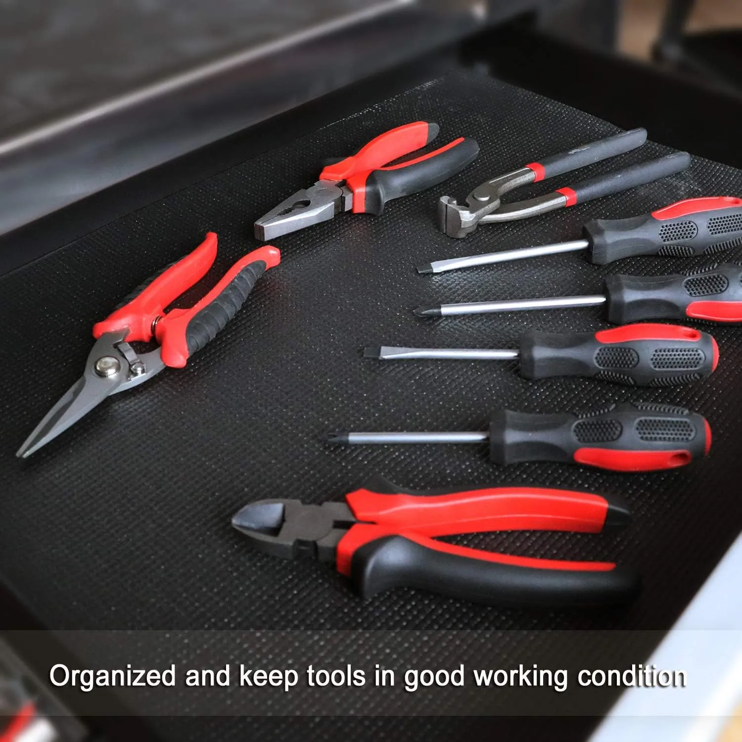 CASOMAN Professional Tool Box Liner and Drawer Liner 18 inch x 24 feet,Easy Cut Non-Slip Foam Rubber Toolbox Drawer Liner Mat - Adjustable Thick Cabinet Liners