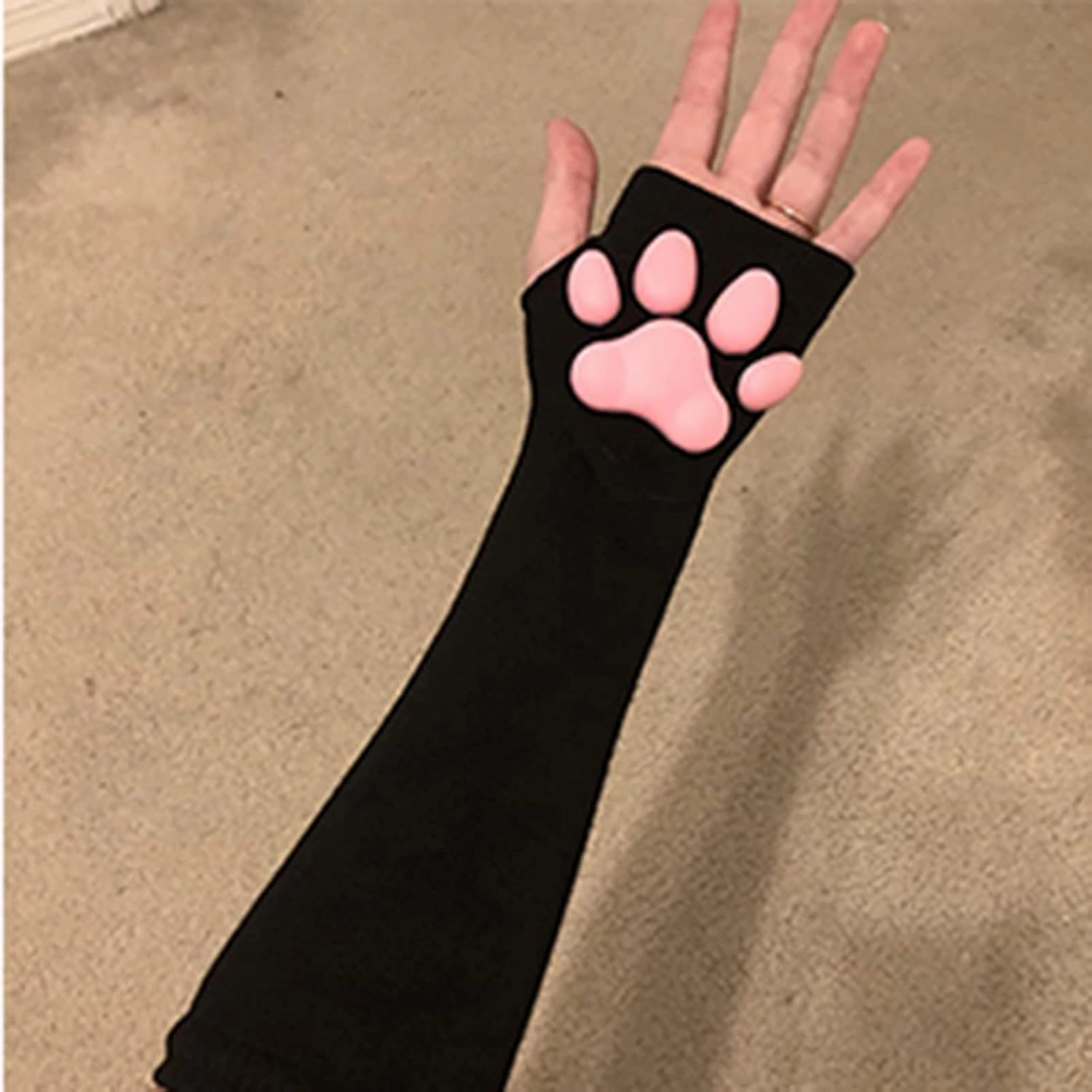 Cat Paw Thigh High Socks Golves, Cute Soft 3D Toe Beans Socks Mittens Kitten Claw Pad Socks for Girl Women Cosplay Set…
