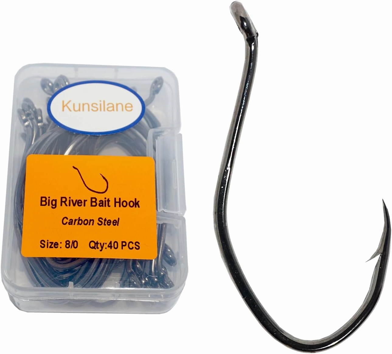 Catfish Hooks Big River Bait Hook 25-50pcs of 1-10/0 Fishing Hook Saltwater Wide Gap Big Game Flatheads Hook