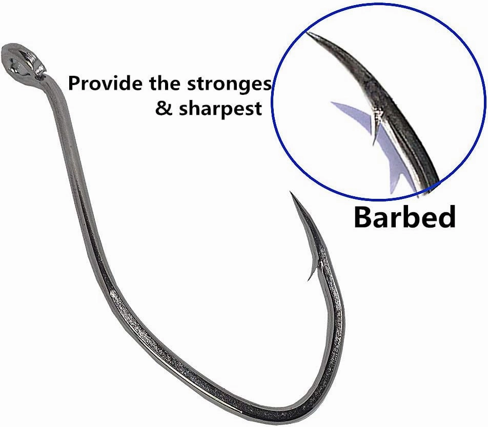 Catfish Hooks Big River Bait Hook 25-50pcs of 1-10/0 Fishing Hook Saltwater Wide Gap Big Game Flatheads Hook