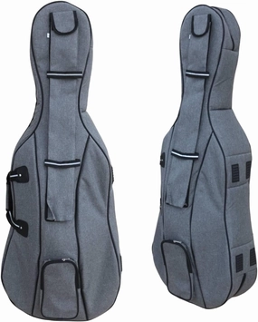 Cello Gig Bag, 4/4 Size, Nylon Exterior, 20mm Thick Foam Padding, Adjustable Backstraps, Multiple Pockets, Front Accessory Storage, Back Sheet Music Pocket, Cello travel soft case (Grey)