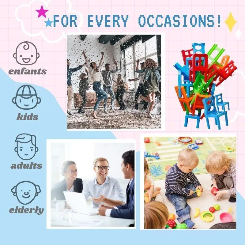 Chairs Stacking Puzzle Game (Set of 18)