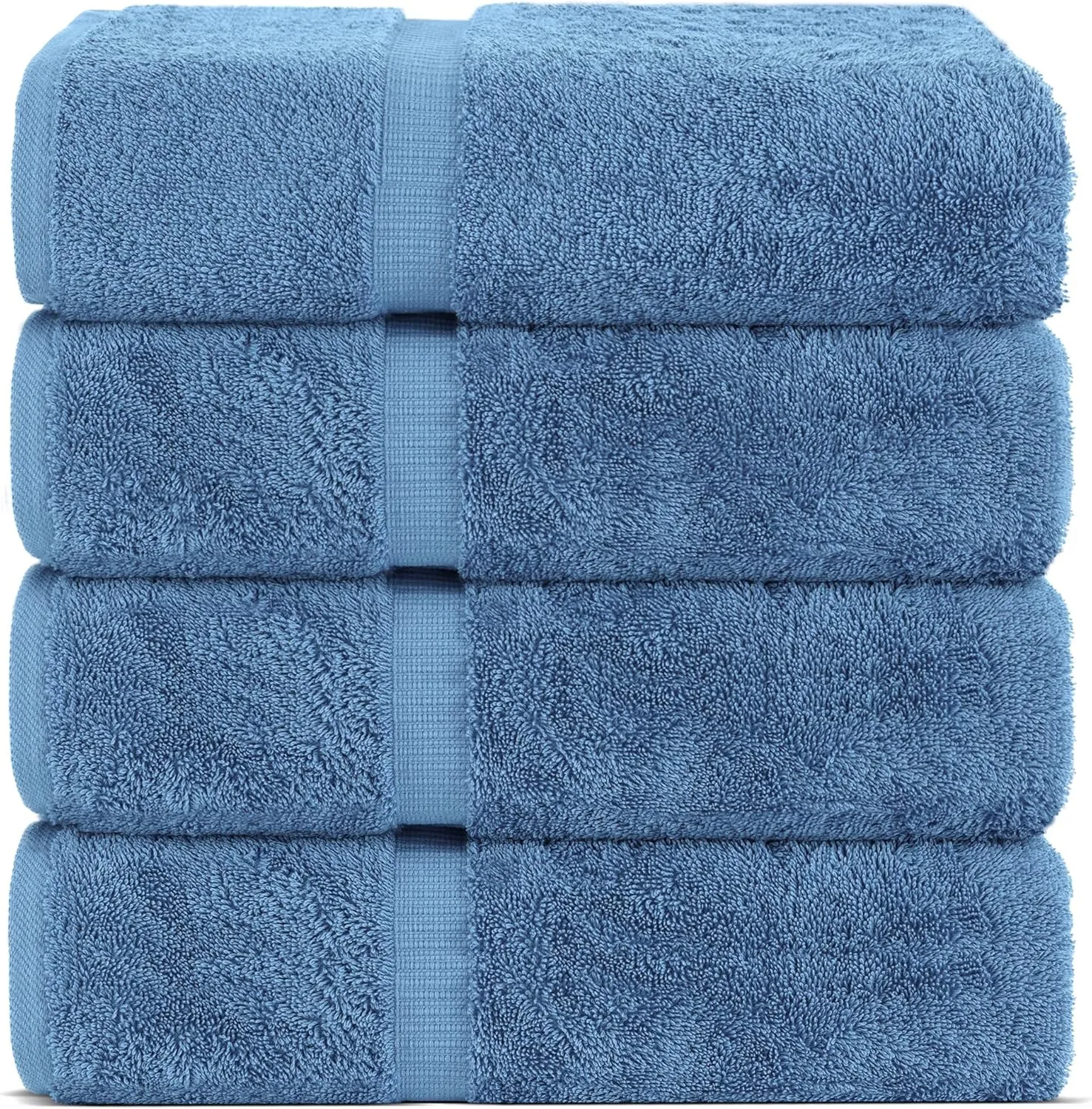 Chakir Turkish Linens Premium Cotton Absorbent Turkish Towels (Bath Towel - Set of 4, Wedgewood)