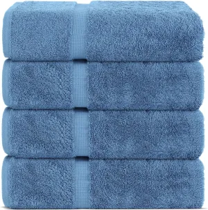 Chakir Turkish Linens Premium Cotton Absorbent Turkish Towels (Bath Towel - Set of 4, Wedgewood)