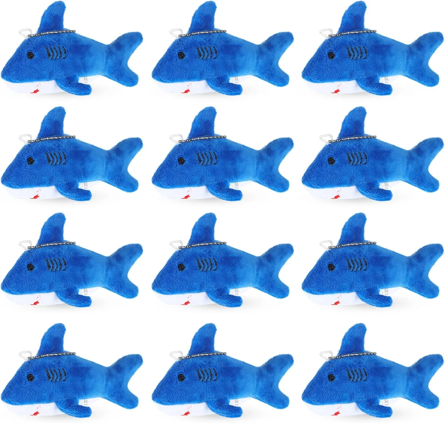 Chalyna Mini Stuffed Animal Soft Shark Plush Toys Shark Bulk Party Favors Tiny Ocean Animal Toys for Baby Kids Stuffs, 4.7 Inch(No Light,Dark Blue)