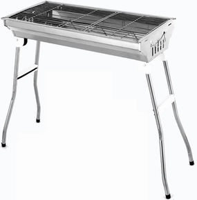 Charcoal s Stainless Steel Folding Installation Barbeque BBQ Charcoal Portable