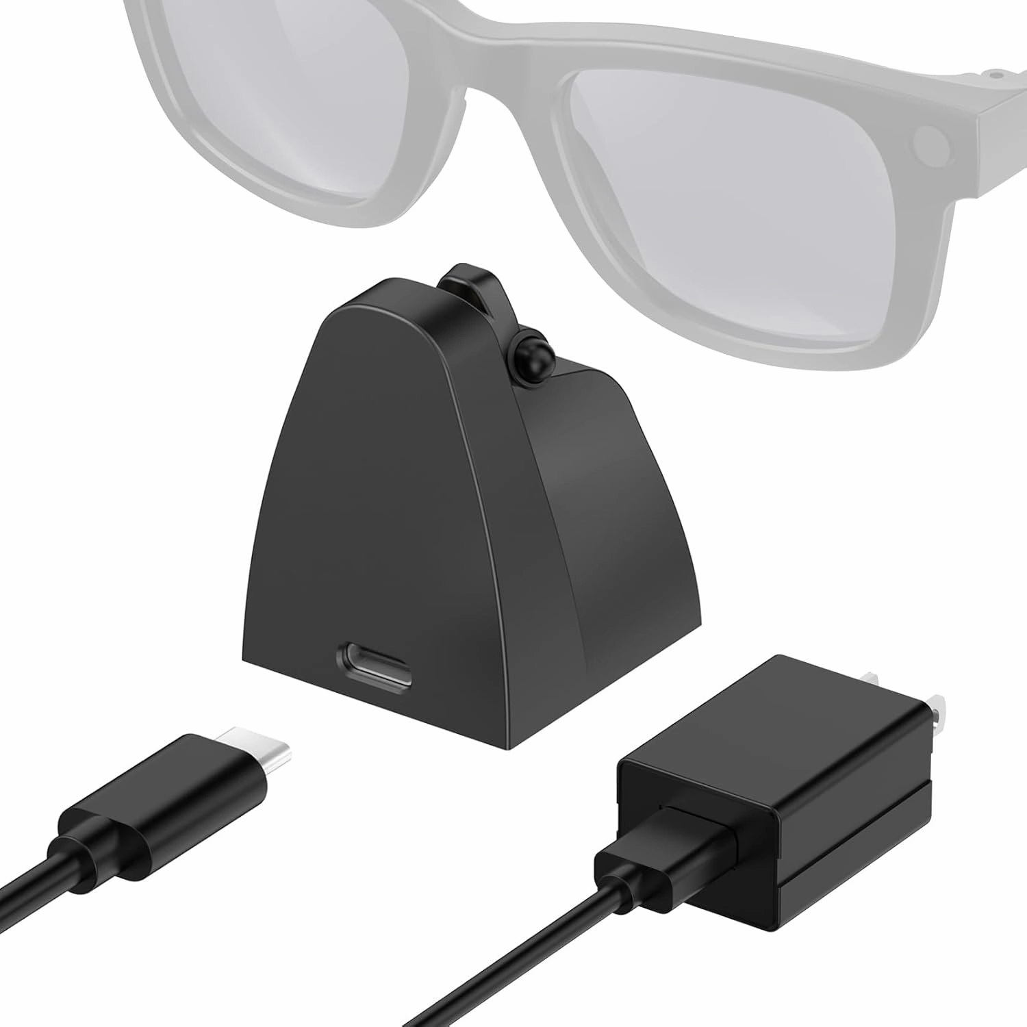 Charging Stand & Cable Compatible with Wayfarer Headliner Skyler Smart Glasses, Mini and Portable, USB-C Smart Glasses Charging Dock with 59" Charging Cable