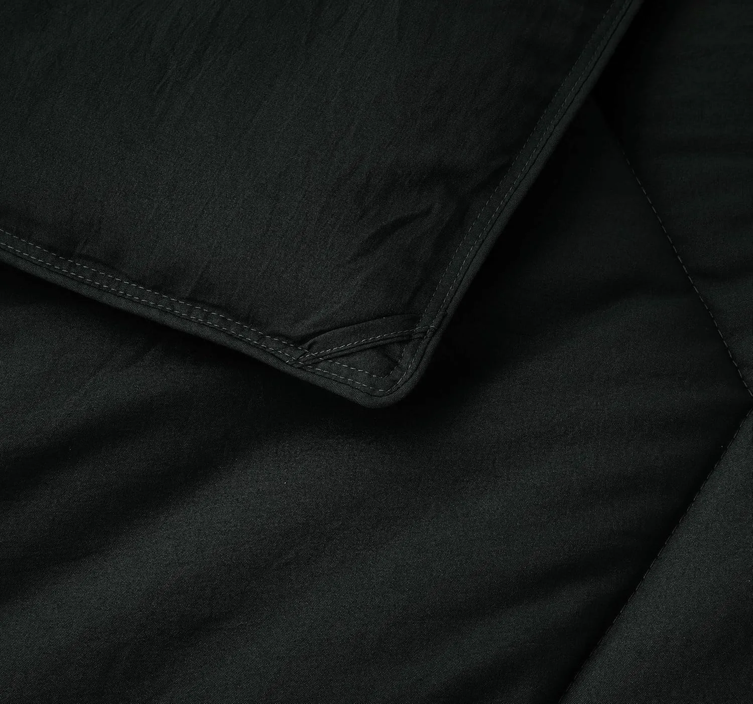 Chezmoi Collection Rory Black Comforter Set Oversized Queen Size 3-Piece Fluffy Soft Lightweight Bedding Triangle Quilted Stone-Washed Microfiber Comforter Set for All Season