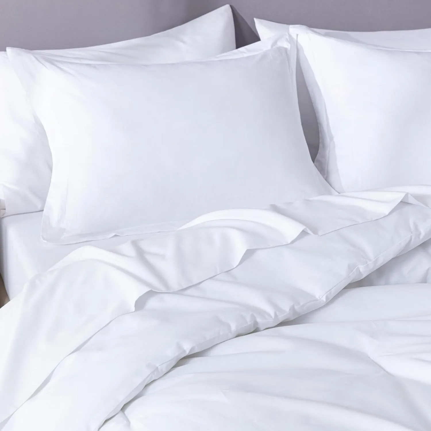 Chezmoi Collection Solid White Cotton Comforter Set King Size, 3-Piece Luxury Soft Breathable Smooth Cooling 250TC Cotton Twill Lightweight Bedding Comforter for All Season