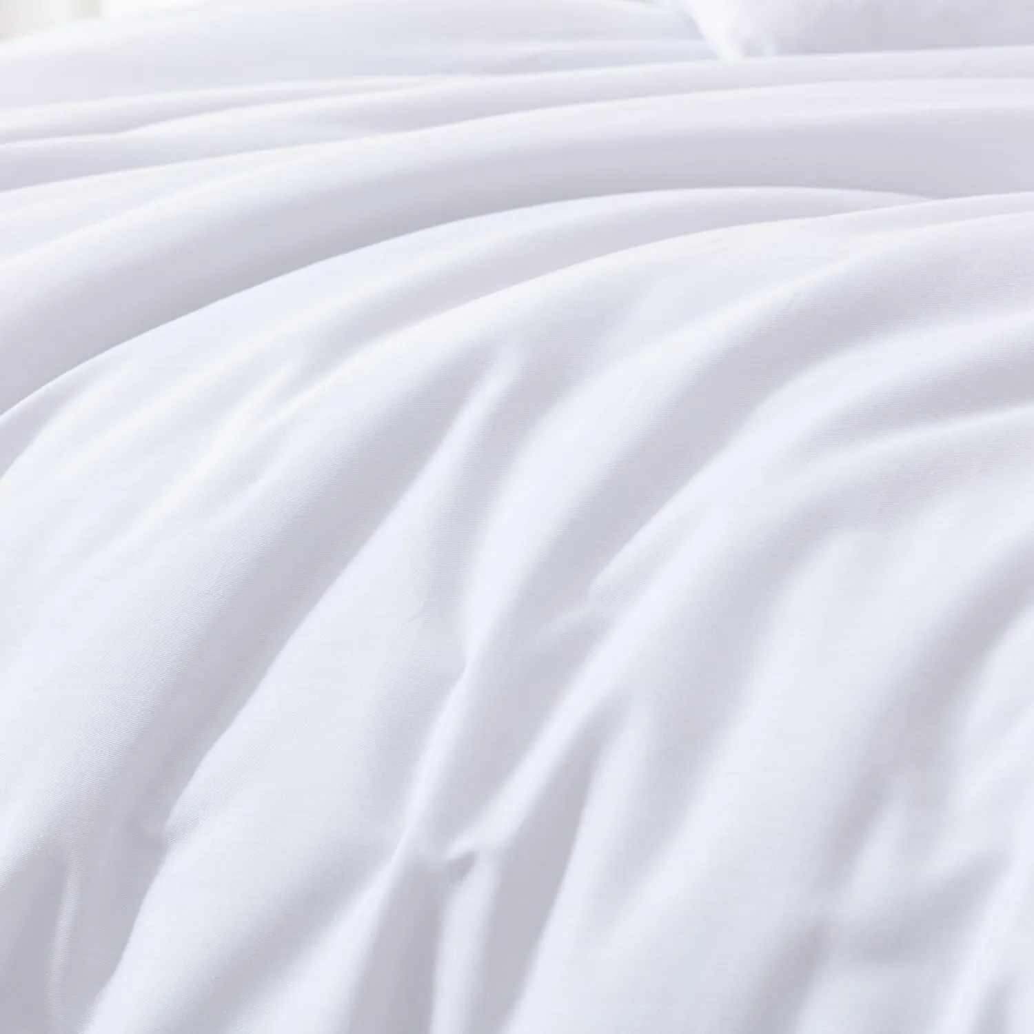 Chezmoi Collection Solid White Cotton Comforter Set King Size, 3-Piece Luxury Soft Breathable Smooth Cooling 250TC Cotton Twill Lightweight Bedding Comforter for All Season