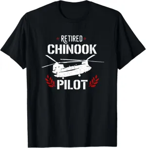 Chinook Pilot Helicopter Retired Military TShirt Gift