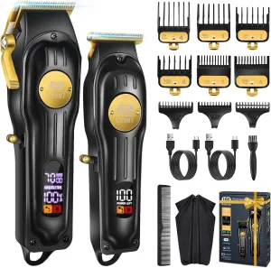 CIICII Mens Hair Clippers and Trimmers Set, Professional Cordless Barber Clippers for Hair Cutting Kit (Rechargeable USB Adjustable Beard & Hair Trimmer Haircut Kit) Clippers for Men DIY Home Salon