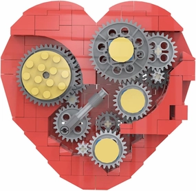 Clockwork Heart Sculpture Mechanical Heart 182 Pieces Building Toys MOC Build for Age 18 
