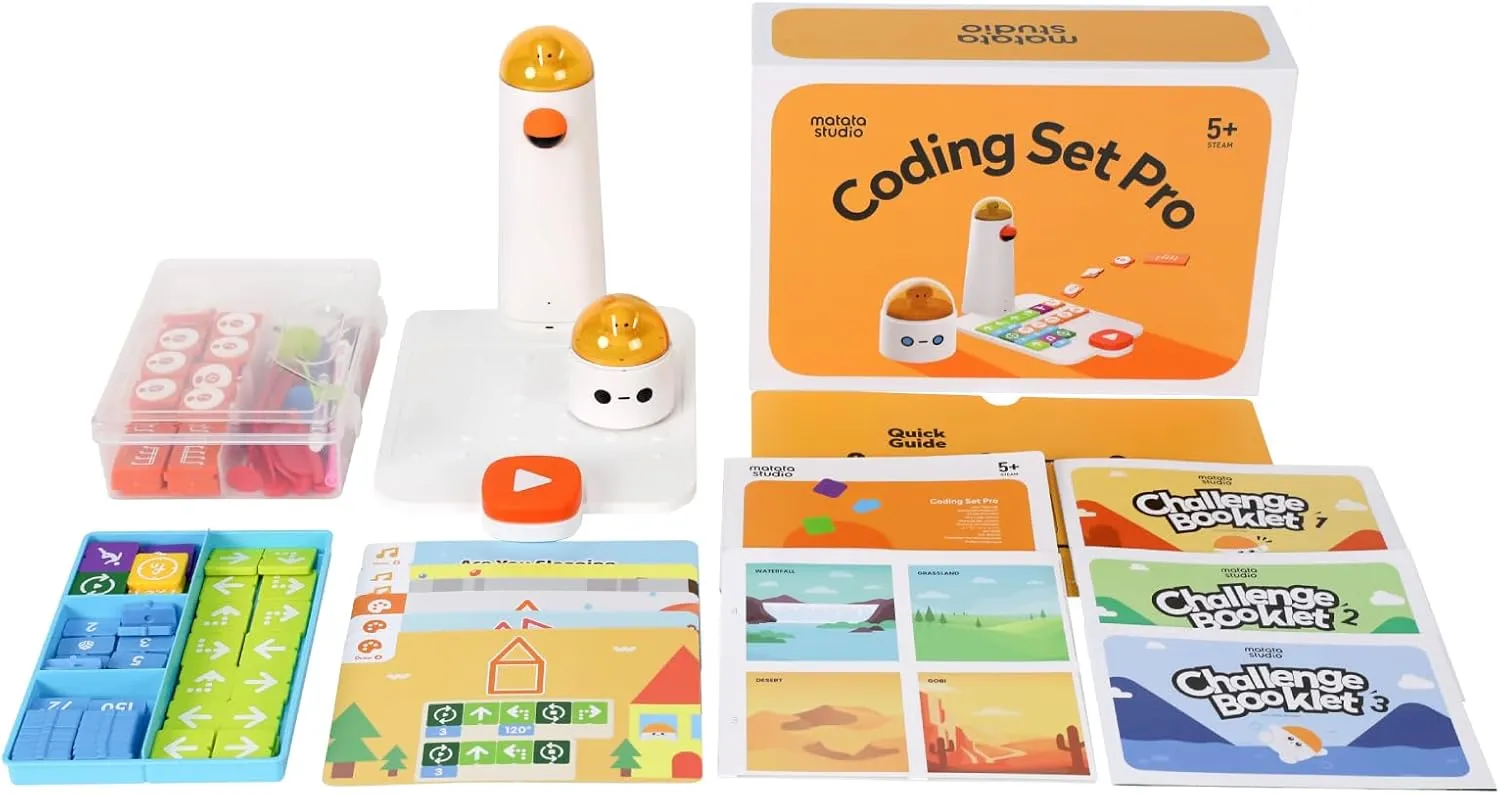Coding Set Pro STEM Robot for Kids Ages 4 , Coding Robot for Kids to Learn Early Programming, Educational Toy for Homeschool & Classroom Ages 4-10