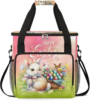 Coffee Maker Carring Bag Easter Cute Rabbit Travel Carrying Storage Tote Bag Compatible with Keurig K-Mini or K-Mini Plus Portable Single Serve Coffee Brewer Case with Pockets for K-cup Pods