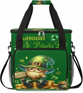 Coffee Maker Carring Bag St. Patrick's Day Gnome Travel Carrying Storage Tote Bag Compatible with Keurig K-Mini or K-Mini Plus Portable Single Serve Coffee Brewer Case with Pockets for K-cup Pods