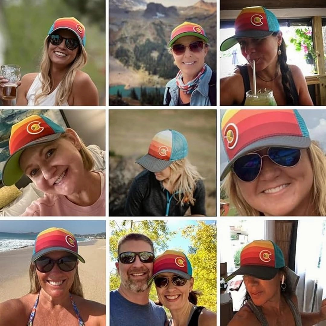 Colorado Trucker Hats for Men & Women - Custom Sunset Fader Style with Snapback, Versatile & Conscious Outdoor Cap