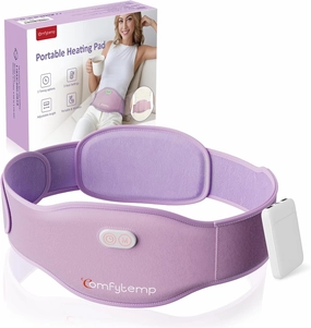Comfytemp Portable Belly and Back Heating Pad for Period Cramps Pain Relief, Cordless Dual-Zone Menstrual Abdomen Waist Belt FSA HSA Eligible, Gift for Women Girl Mom, 3 Timer 3 Heat (No Massage)