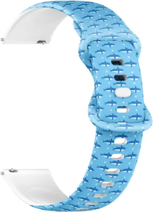 Compatible with Garmin Forerunner 165/165 Music, Forerunner 35/45 / 45S, 20mm, Replacement Sport Watch Band (Shark Baby Kid Cartoon) Silicone Soft Strap Bracelet