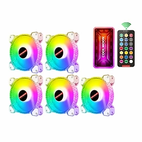 Connectors AXYB Coolmoon Computer PC Fan Adjust RGB Cooling Fan Diamond 120mm PWM 6PIN Adjustable Silent Aperture RGB Case Fans - (Color: D)