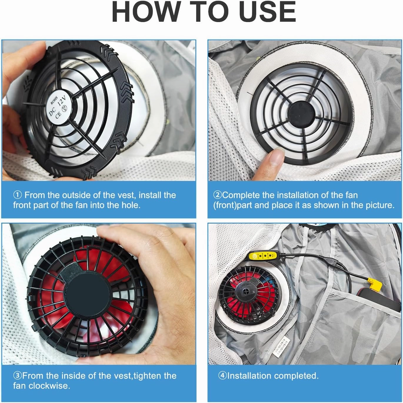 Cooling Vest with 20,000mAh Battery Pack 12V 2PCS Fan Electric Cooling Air Jacket UV Protection Vest Cool Jacket-XXL